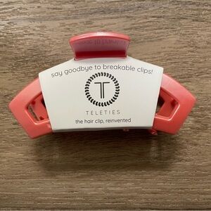 Teleties medium Open Calming Coral Hair Clip - Women's Durable Claw Clip